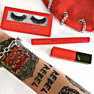 Deck of Scarlet Rouge Rebel Anniversary Kit – Vegan Lashes, Lip, Shadow – NWT